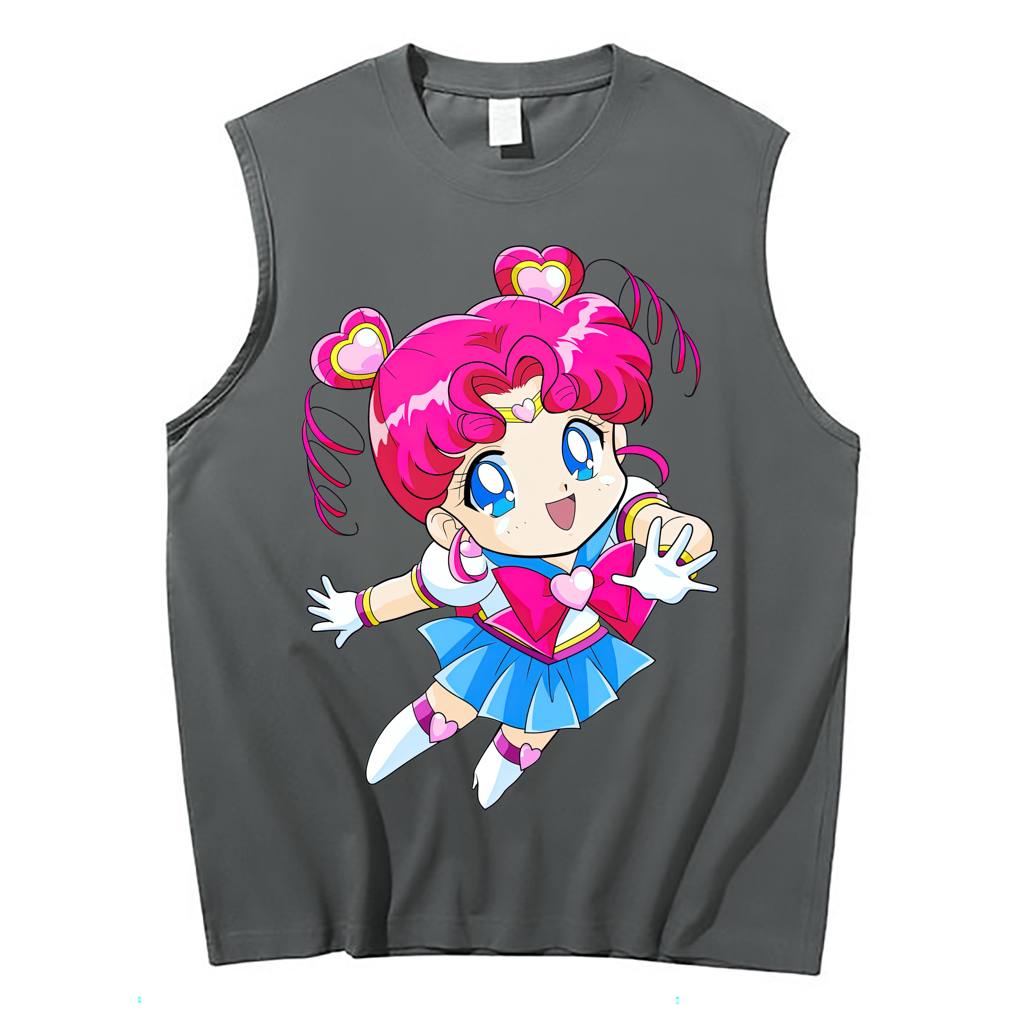 （画像用） 美少女戦士セーラームーン ちびうさ Sailor Moon Chibiusa Tsukino Usagi Small Lady Serenity コットン100％タンクトップ（フロントプリント）